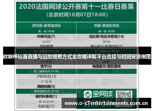 欧联杯比赛直播与回放观看方式全攻略详解平台选择与时间安排指南
